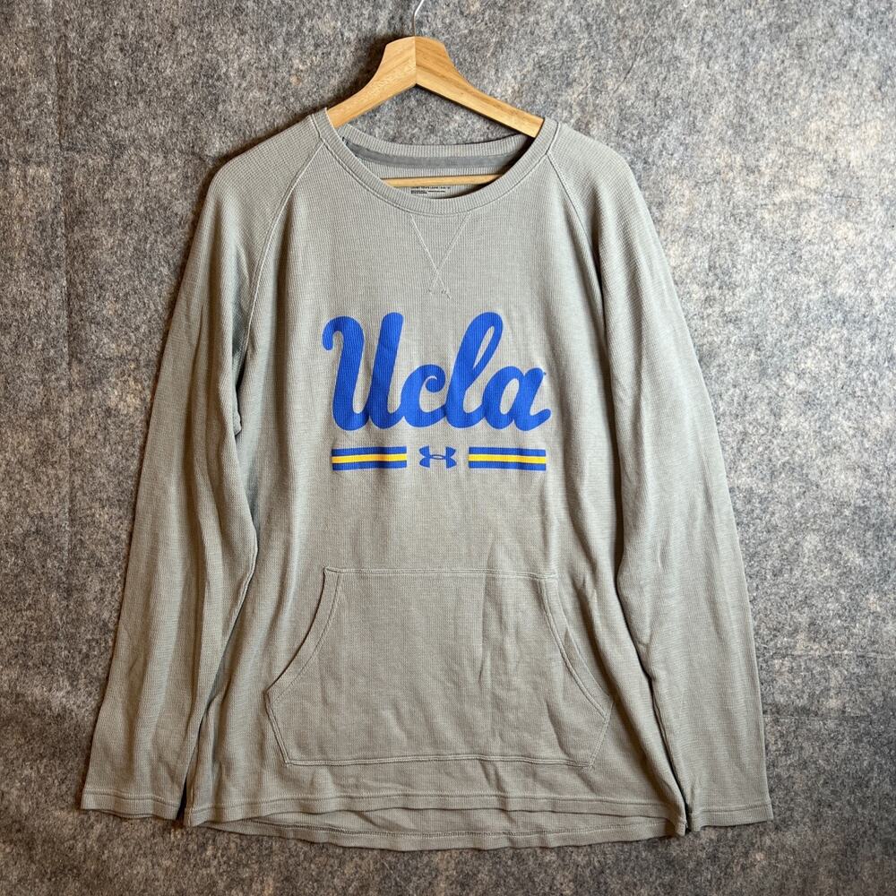 UCLA Bruins Under Armour Loose Fit Gray long Sleeve Pullover. Mens size Large.